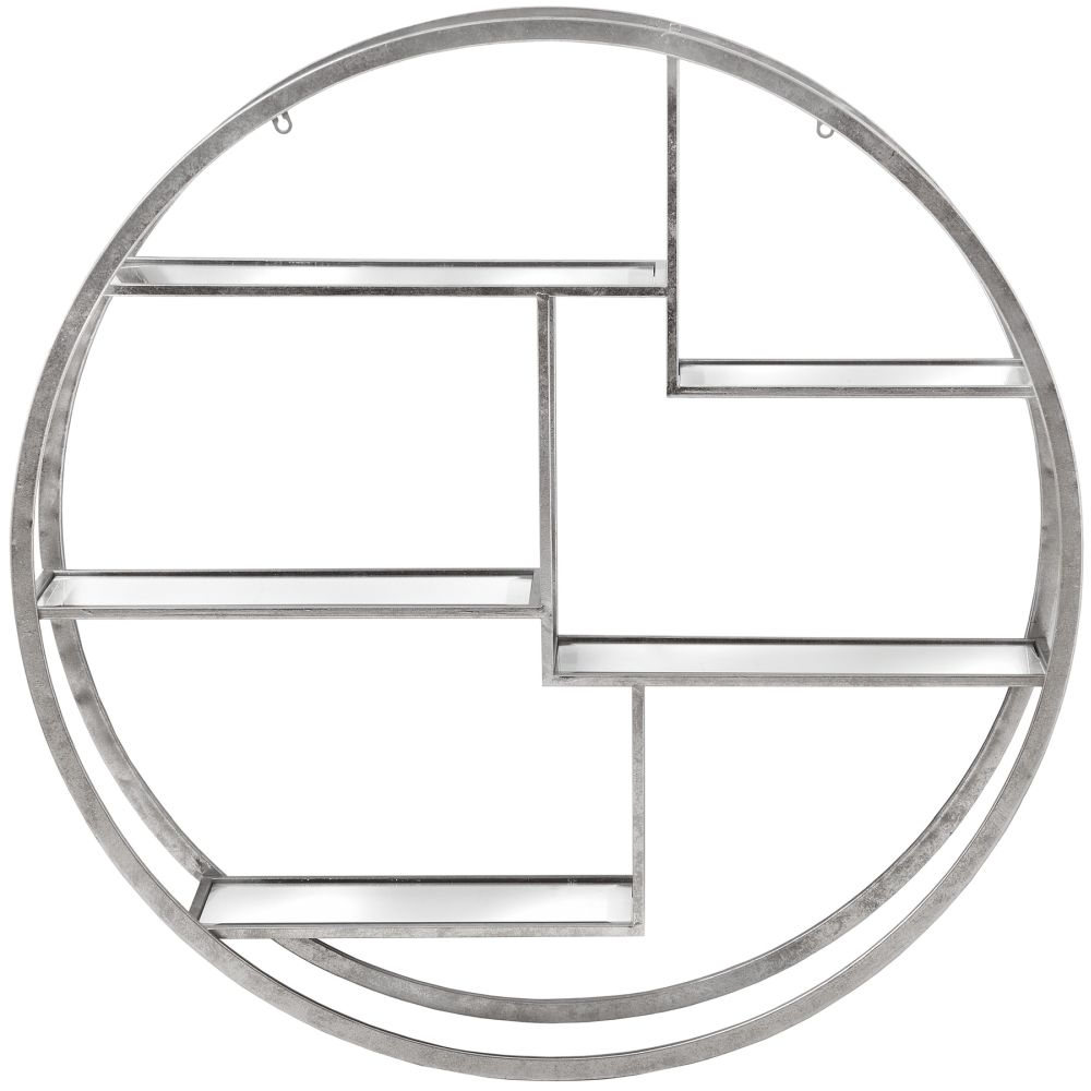 Hill Interiors Circular Silver Wall Hanging Large Multi Shelf CFS