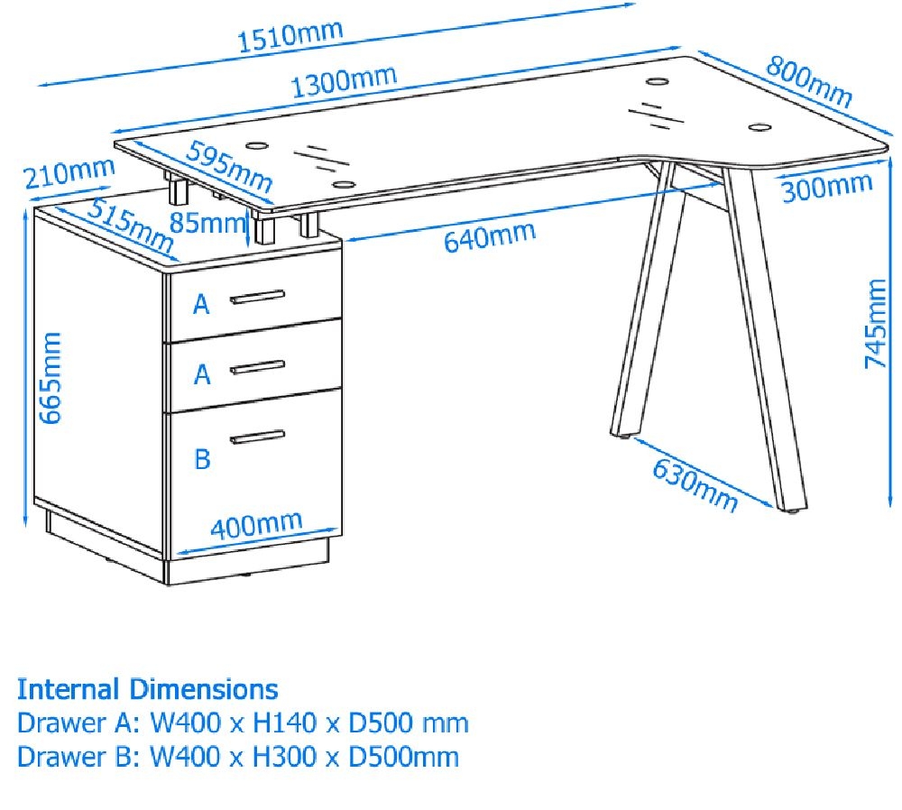 Alphason Cleveland 4 Glass Computer Desk White and Grey AW23377GY